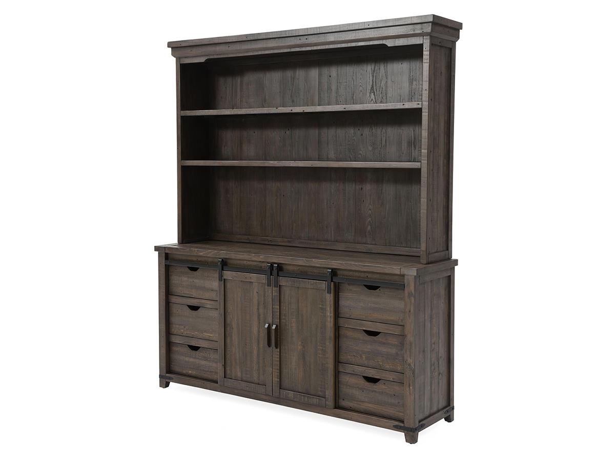 Madison County Server with Hutch, Barnwood Brown